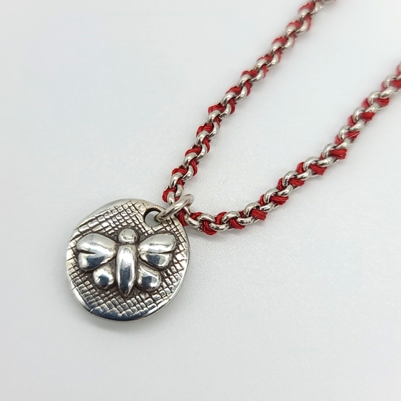 Brighton Jewelry - Brighton OJAI Red String Woven Chain Bracelet w/ Reversible Butterfly 🦋 & Heart